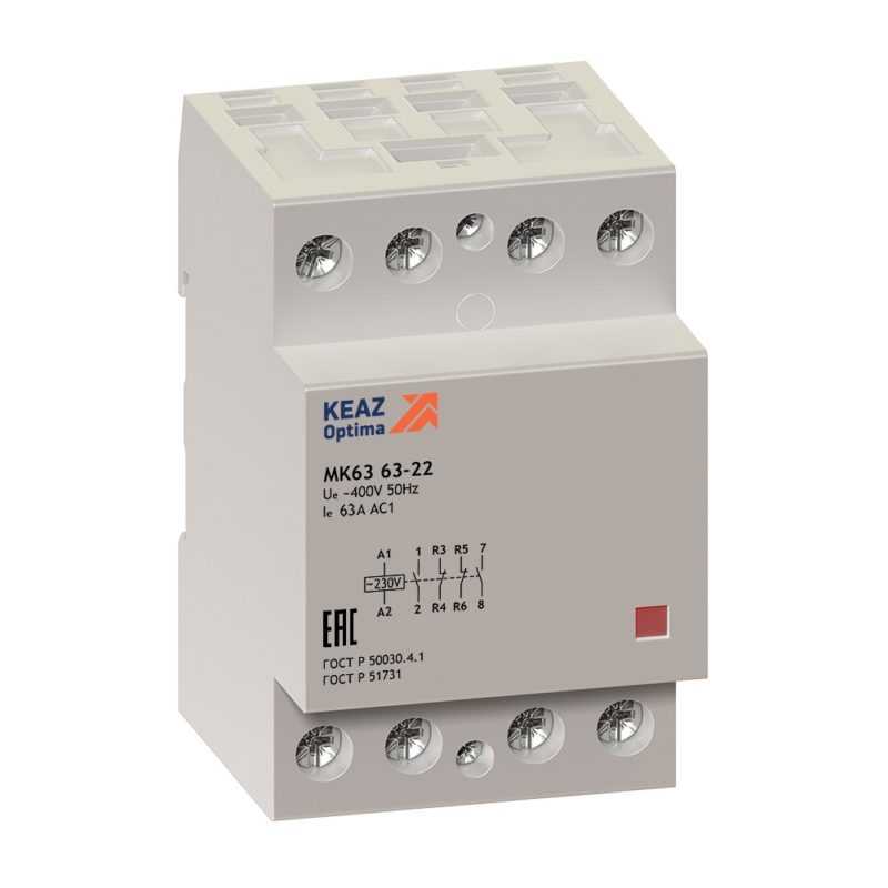 Контактор модульный OptiDin МК63-6340-230AC, 114136 Контактор модульный OptiDin МК63-6340-230AC, 114136