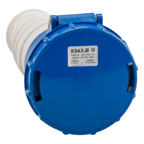 Розетка кабельная 233-63А-6h-220AC-2P+PE-IP67, 222762