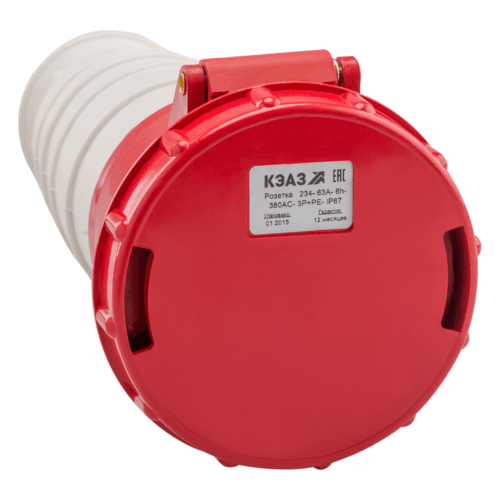 Розетка кабельная 234-63А-6h-380AC-3P+PE-IP67, 222763