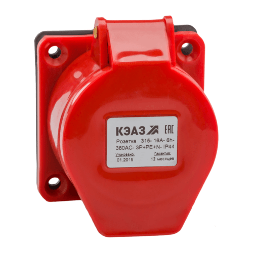 Розетка фланцевая 314-16А-6h-380AC-3P+PE-IP44, 222758 Розетка фланцевая 314-16А-6h-380AC-3P+PE-IP44, 222758