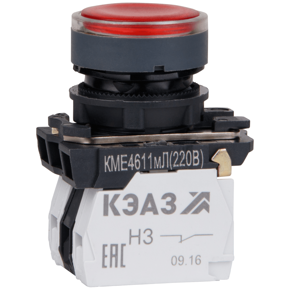 Кнопка КМЕ4611мЛ-220В-красный-1но+1нз-цилиндр-индикатор-IP65-КЭАЗ, 248251 Кнопка КМЕ4611мЛ-220В-красный-1но+1нз-цилиндр-индикатор-IP65-КЭАЗ, 248251