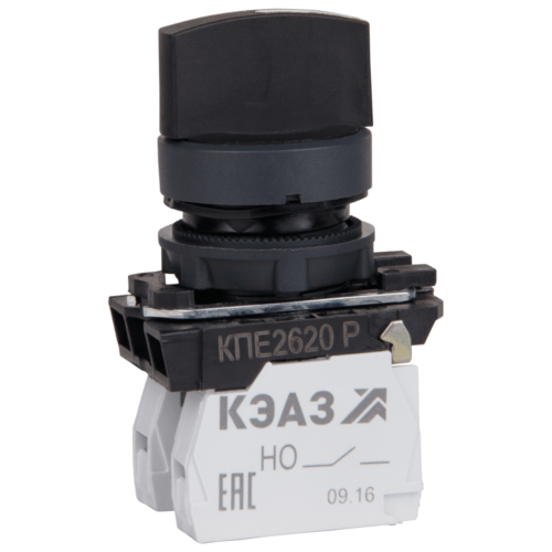 Переключатель КПЕ2620Р-черный-2но+0нз-ручка-фикс-3поз-IP65-КЭАЗ, 248267