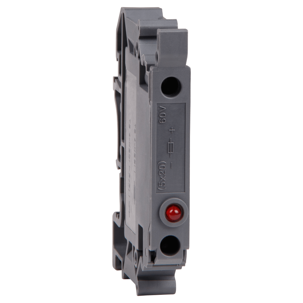 Клемма для предохранителей с индикатором OptiClip TB-4-HESILED-60V-(5x20)-6,3A-(0,5-6)-черный, 249886 Клемма для предохранителей с индикатором OptiClip TB-4-HESILED-60V-(5x20)-6,3A-(0,5-6)-черный, 249886