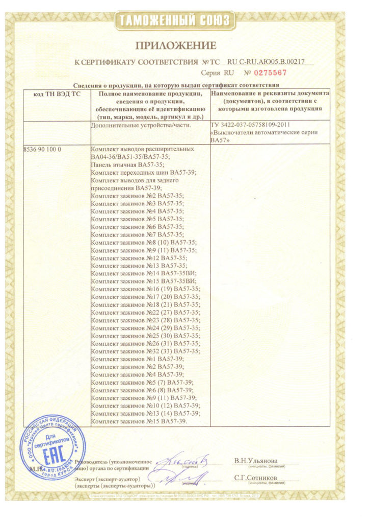 Силовые автоматические выключатели